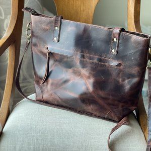 Montana Hudson VINTAGE EVA LEATHER ZIP LAPTOP TOTE